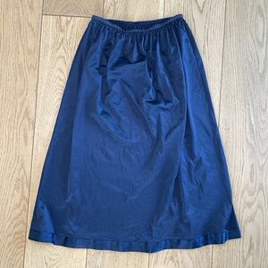 Vintage Satin Navy Blue Slip Skirt
